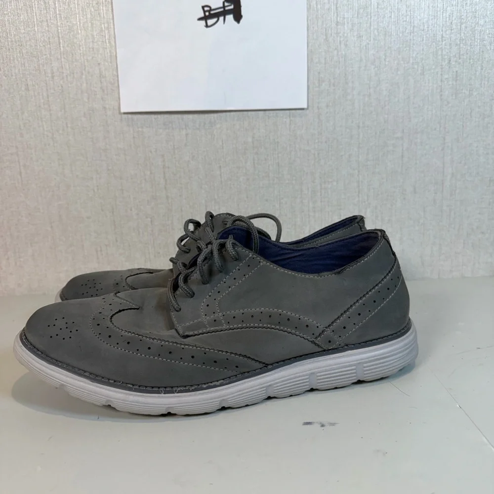 Dexter‎ Comfort Memory Foam Men's Wingtip Oxford Shoes Size 11 Gray Faux Leather